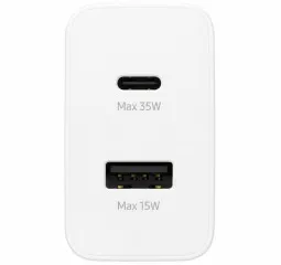 Мзп Samsung EP-TA220 2in1 35W (блок Type C i Usb + type c/type c) White (в коробці). Фото 2