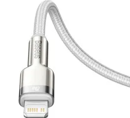 Кабель Type C/Lightning Baseus Cafule Metal 20W 2m White