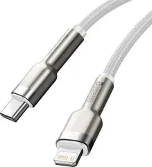 Кабель Type C/Lightning Baseus Cafule Metal 20W 2m White. Фото 2