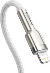 Кабель Type C/Lightning Baseus Cafule Metal 20W 2m White. Фото 4
