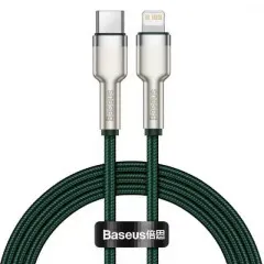 Кабель Type C/Lightning Baseus Cafule Metal 20W 1m Green