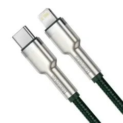 Кабель Type C/Lightning Baseus Cafule Metal 20W 1m Green. Фото 2