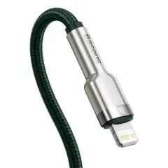 Кабель Type C/Lightning Baseus Cafule Metal 20W 1m Green. Фото 3