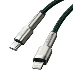 Кабель Type C/Lightning Baseus Cafule Metal 20W 1m Green. Фото 4