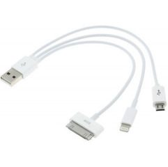 Кабель Usb 3в1 iPhone 4/Mini Usb/Micro Usb