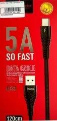 Кабель Usb Type C 5A Hoco U53 Black (packing 22/220). Фото 2