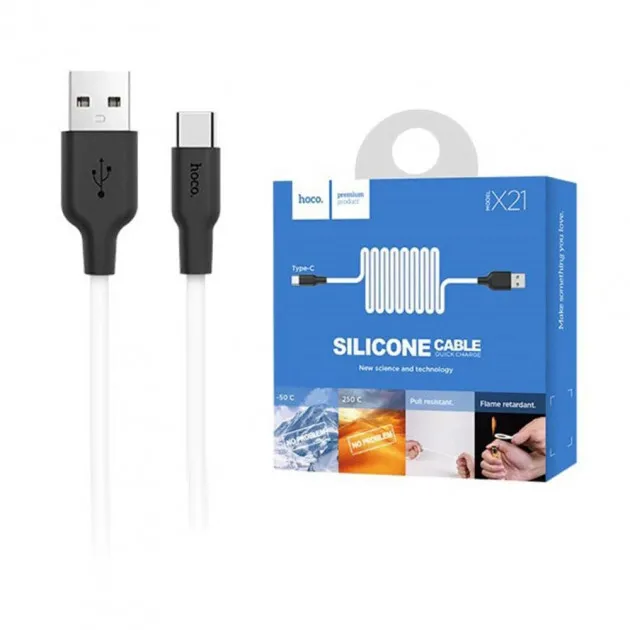Кабель Usb Type C Hoco X21 Plus 1m (packing 28/168). Фото 7