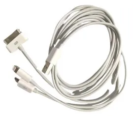 Кабель Usb універсал косичка 3in1 (Micro,4g,5g) White. Фото 2