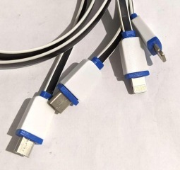 Кабель Usb універсал косичка плоский 4IN1 (2 5G, Micro,Type C). Фото 2