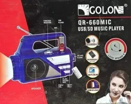 Колонки Портативні+Usb/SD/FM QR-660 Ліхтарик. Фото 12