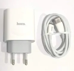 Мзп Hoco C80A 2in1 (блок на Usb i Type C + Type C/Lighting) White (packing 12/130). Фото 7