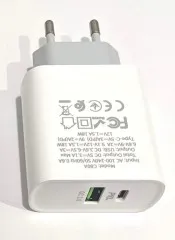 Мзп Hoco C80A 2in1 (блок на Usb i Type C + Type C/Type C) White (packing 12/130). Фото 10