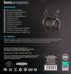 Навушники Комп Hoco W5 Black. Фото 8